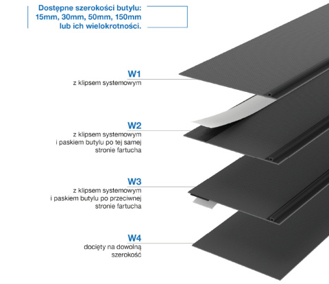 Fartuch EPDM 0,75mm zewnętrzny z klipsem systemowym paroprzepuszczalny od 100 do 700 mm - 25 m.b.. Fartuch EPDM 0,75mm zewnętrzny z klipsem systemowym paroprzepuszczalny od 100 do 700 mm - 25 m.b..